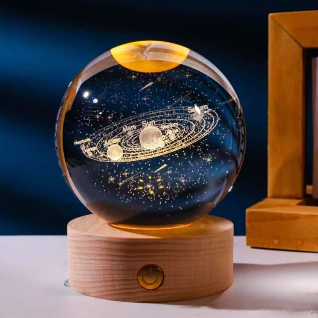 Crystal Ball Night Light – 3D Engraved