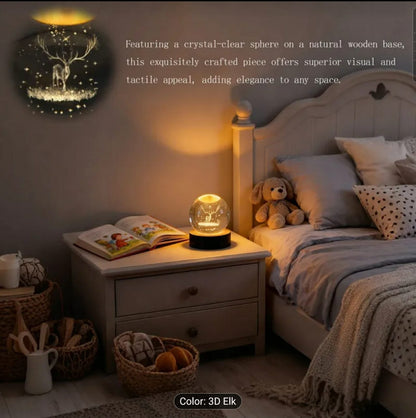 Crystal Ball Night Light – 3D Engraved